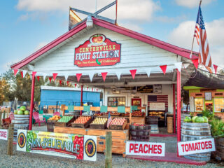 the historic centerville fruit station. Sanger, USA - September 17, 2014: the historic centerville fruit station in Sanger, California. They offer local harvest fruits from local farms.